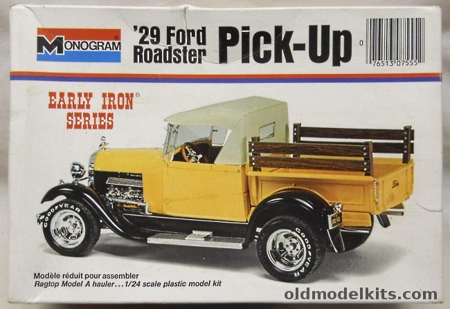 Monogram 1/24 1929 Ford Roadster Pickup Truck - Early Iron Series, 7555 plastic model kit